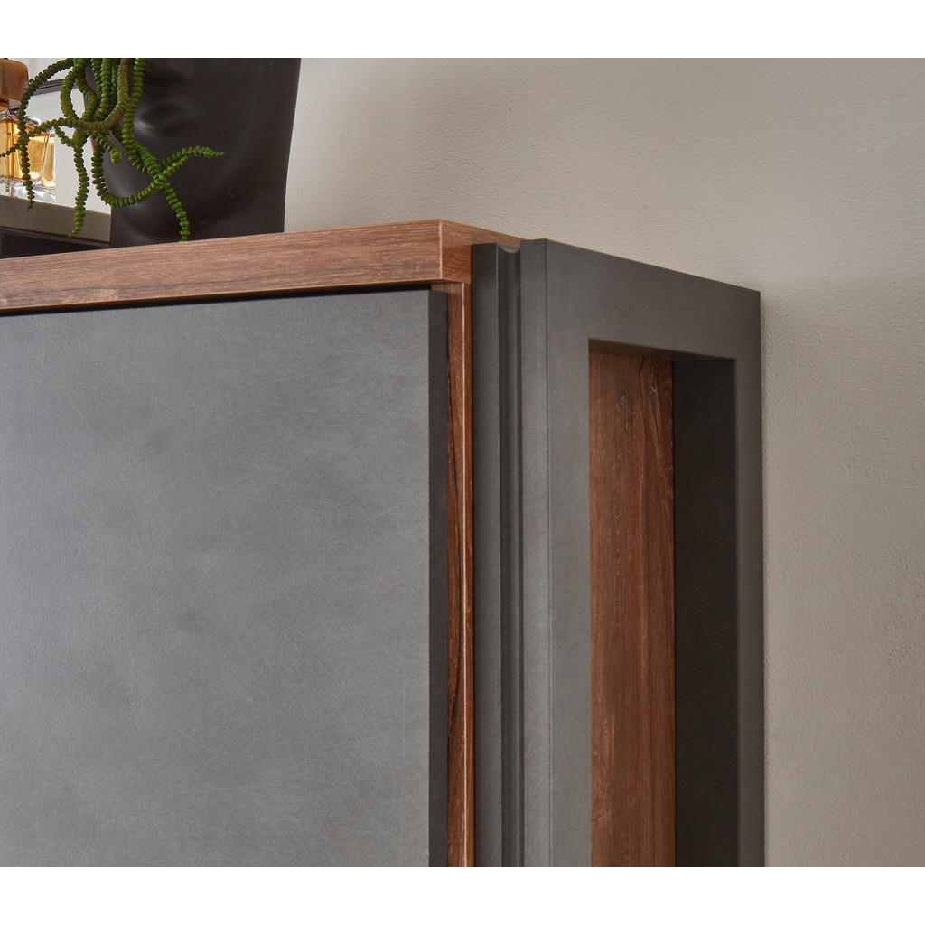 Thumbnail - Badmöbel-Set, Eiche, Grau, Holzwerkstoff, Uni, Holz Optik, Rechteckig, 61x205x40 cm, Badezimmer, Badmöbelsets & Badmöbel...