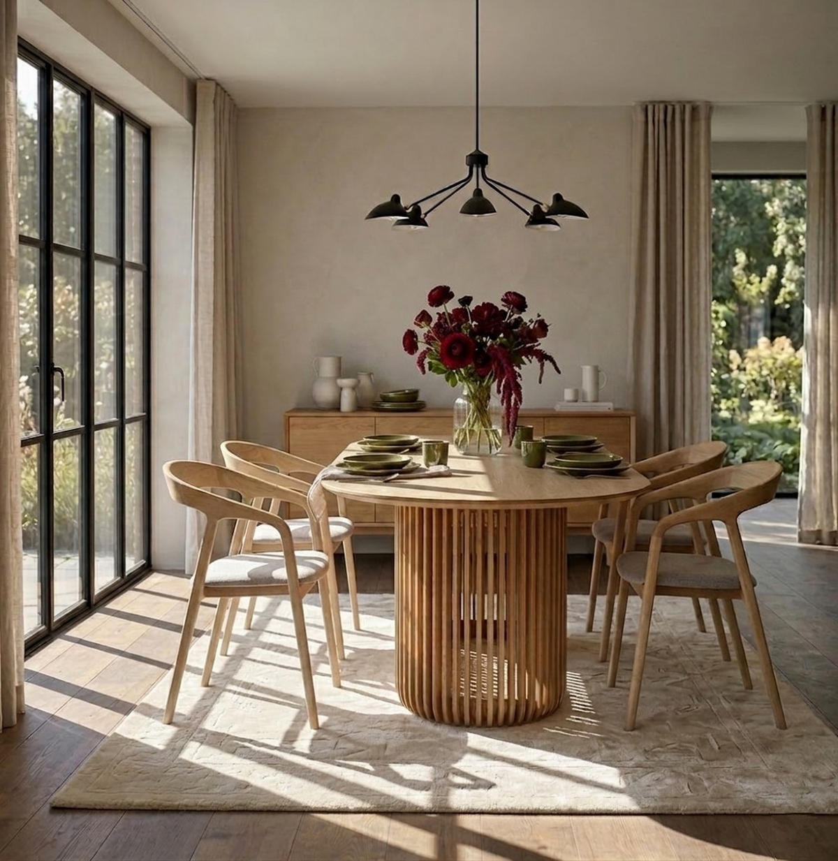 ESSTISCH Franz, Natur Massiveiche - Beige, Holz (220/105/76cm) - WOODEK
