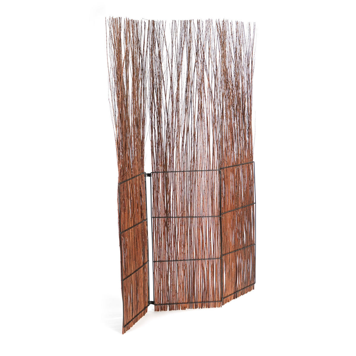 RAUMTEILER Nature Weidenholz mit Rinde naturfarben - Braun, Naturmaterialien (120/160/3cm) - DESIGN DELIGHTS