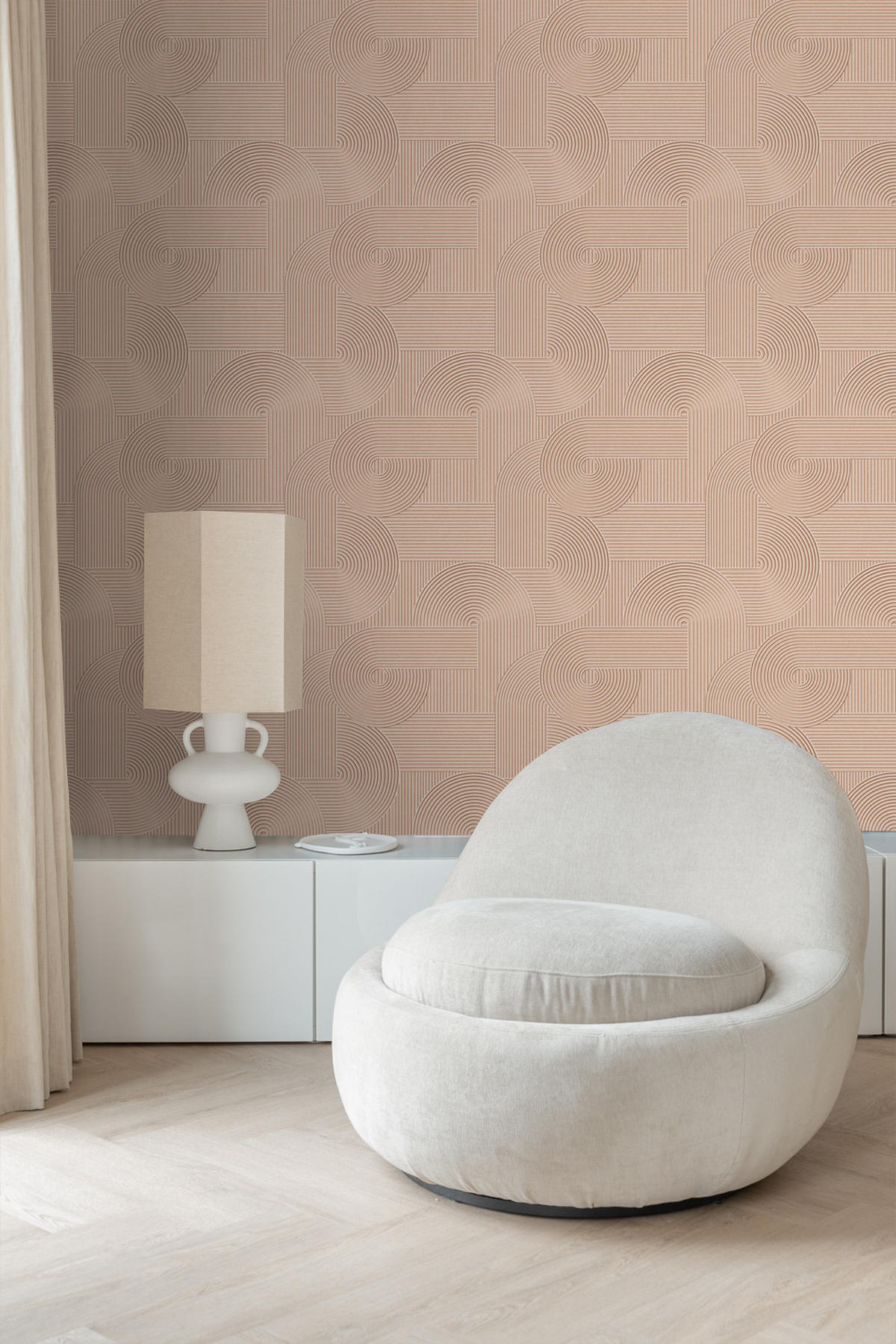 TAPETE 3D-Muster 53 cm x 10.05 m - Pink, Papier (53/1000cm) - Origin Wallcoverings