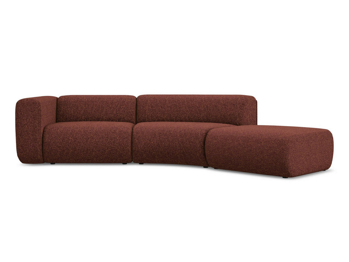4-SITZER-SOFA Strukturstoff Stoff Rot - Bordeaux/Rot, Kunststoff/Textil (335/70/166cm) - Makamii
