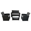 GARTENMÖBEL Comino Schwarz und Grau 4 Plätze - Schwarz, Metall - Happy Garden