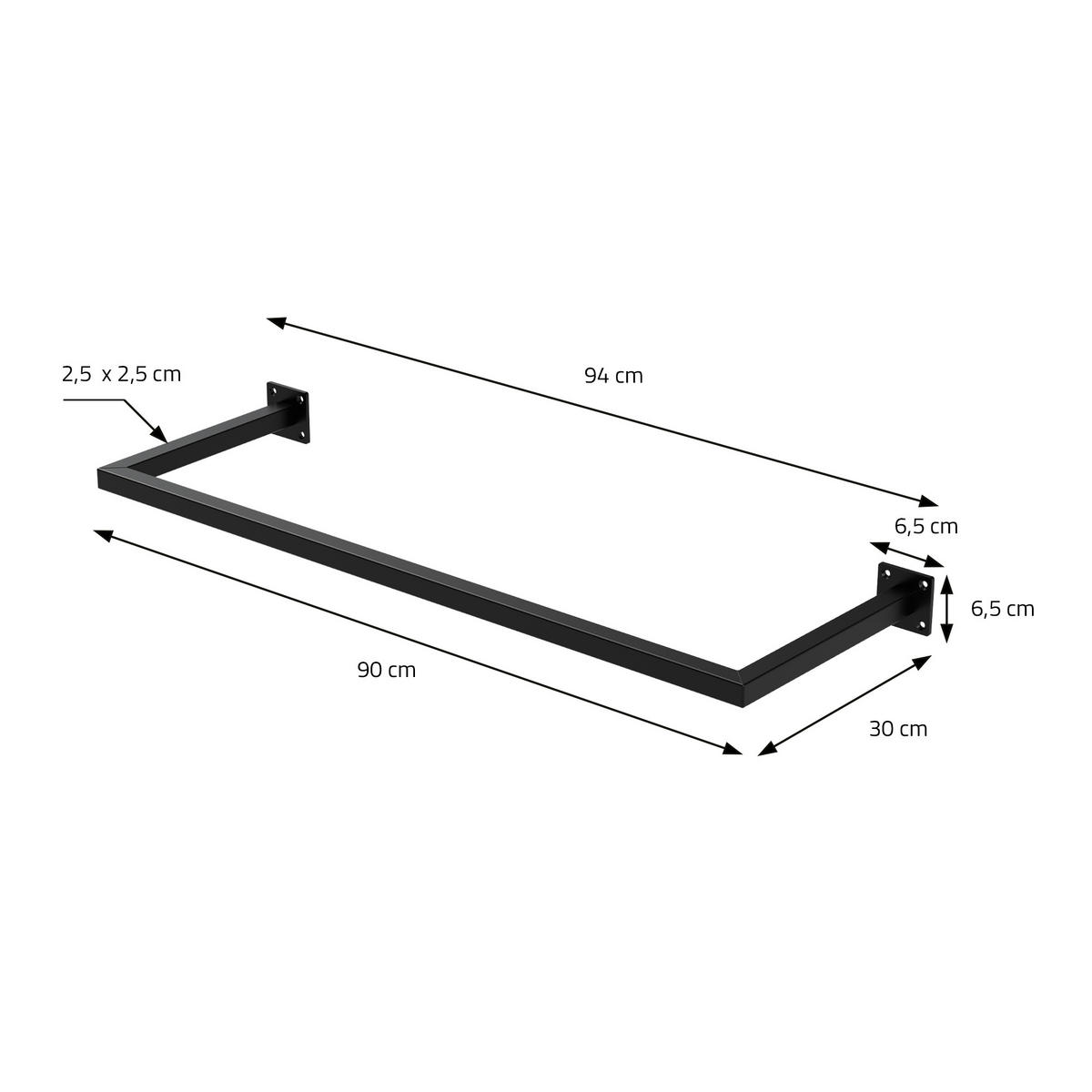 KLEIDERSTANGE 2er Set - Schwarz, Metall (30/6.5/94cm) - ML-DESIGN