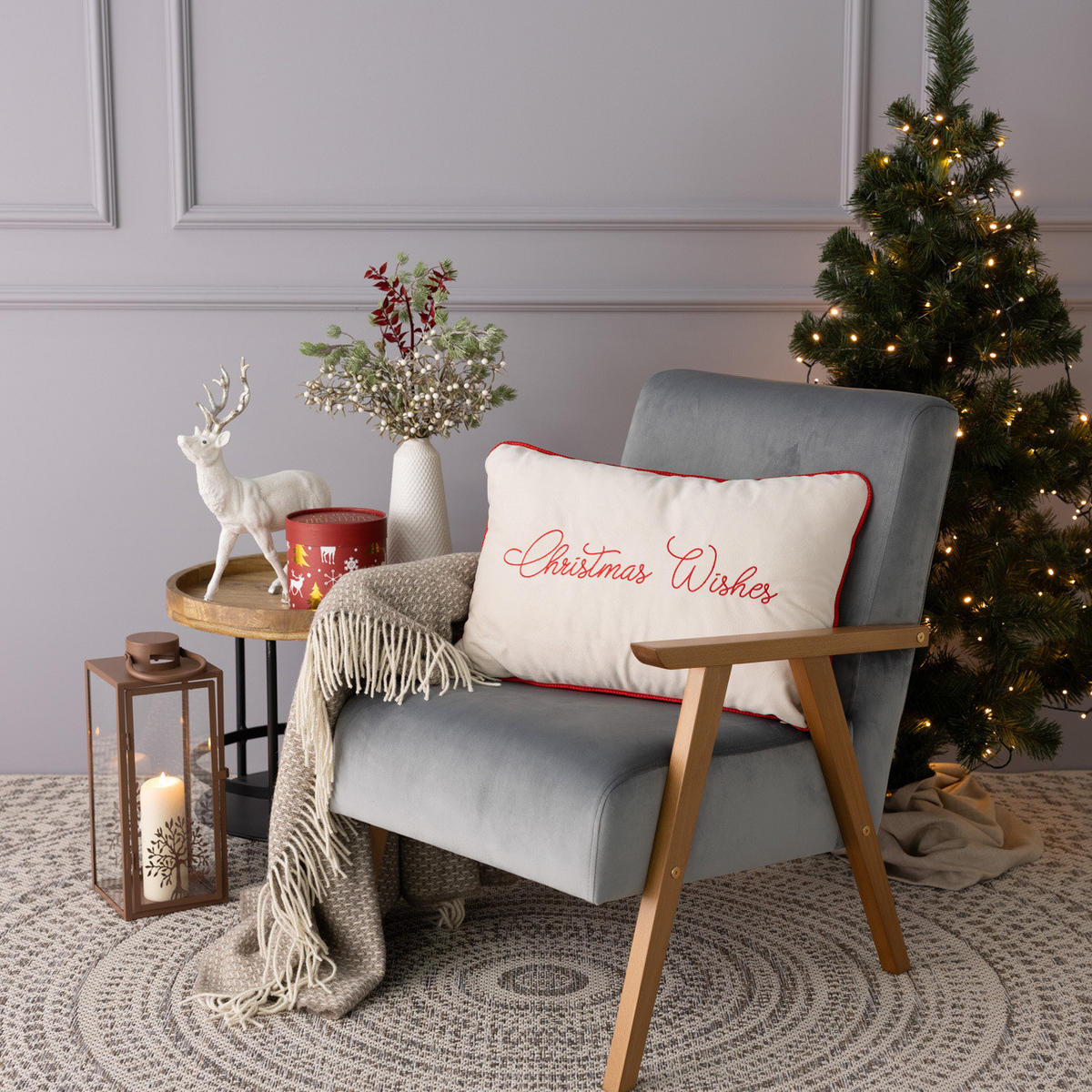 KISSENHÜLLE Christmas Joy 60x40 cm - Rot, Textil (60/1cm) - Dekoria