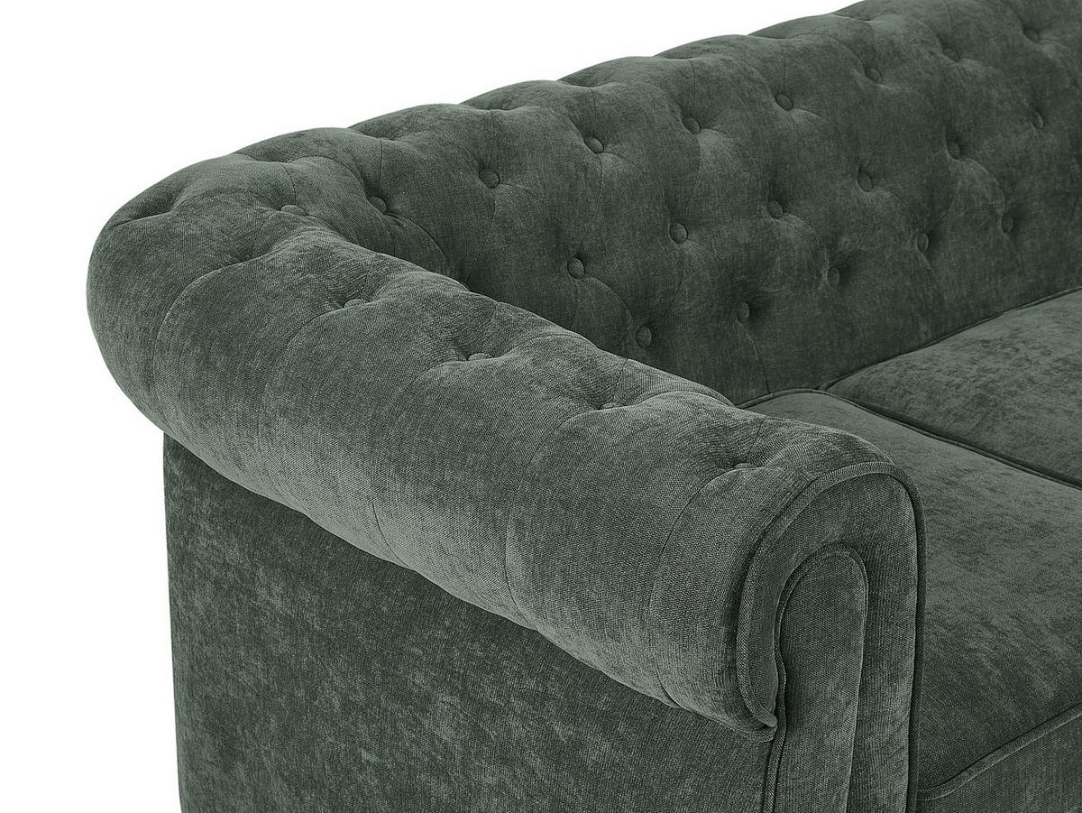 2-SITZER-SOFA - Stoff - Grün - CHESTERFIELD - Grün, Textil (168/72/88cm) - Vente-Unique