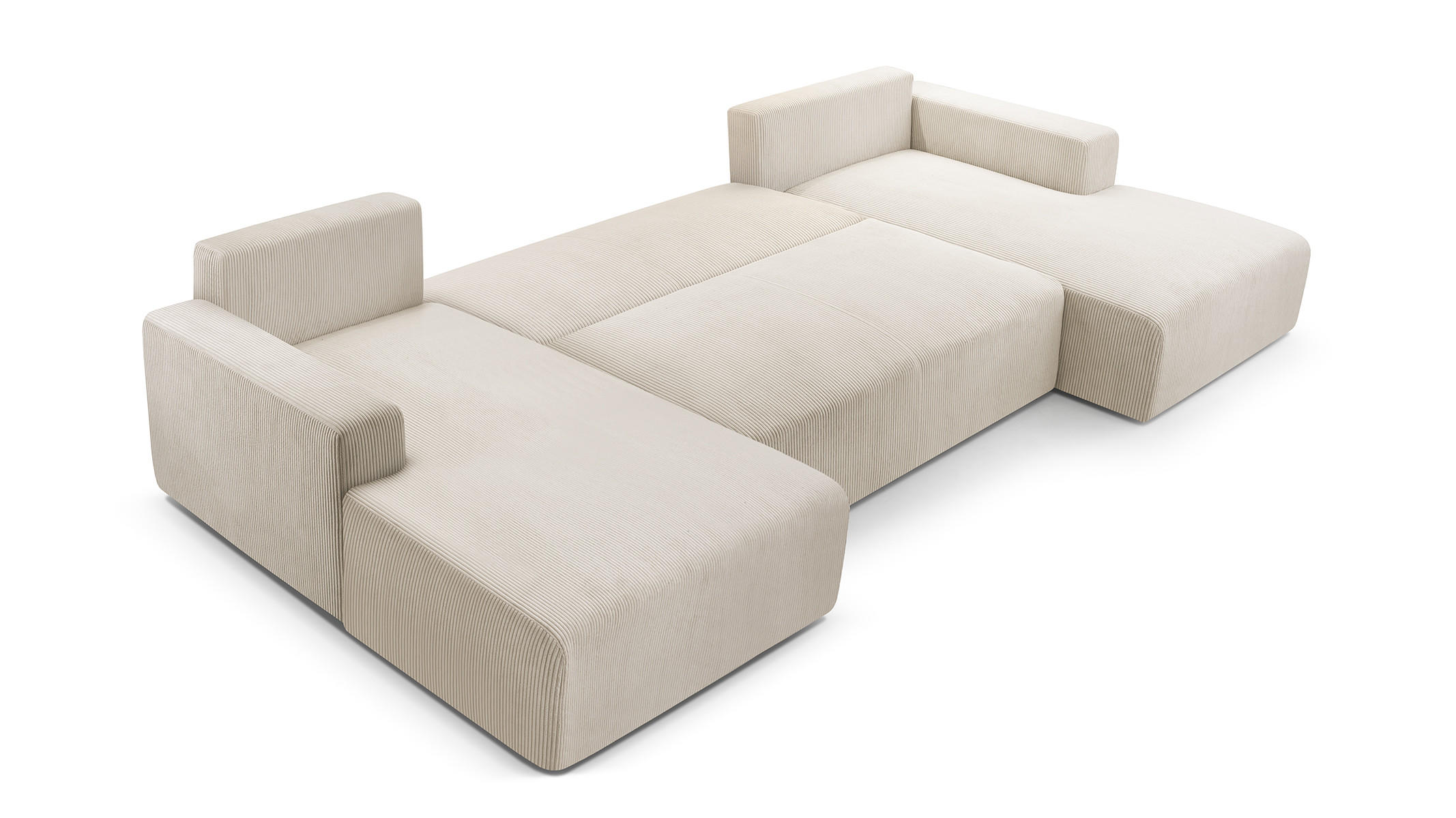 Thumbnail - Luxkor24 Wohnlandschaft, Cappuccino, Textil, U-Form, 364x84x187 cm, Wohnzimmer, Sofas & Couches, Wohnlandschaften, Wohnl...