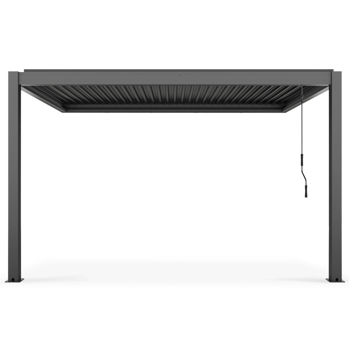 PERGOLA 3x4 m, Grau - Grau, Metall (281/257/403cm) - Oviala