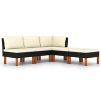 GARTENSET Yearington 5-teilig - Schwarz, Metall - Nettlife