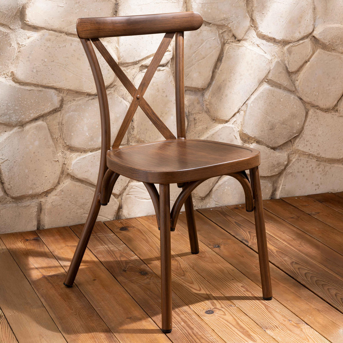 GARTENSTUHL, Braun - Braun, Metall (44/87/52cm) - Oviala