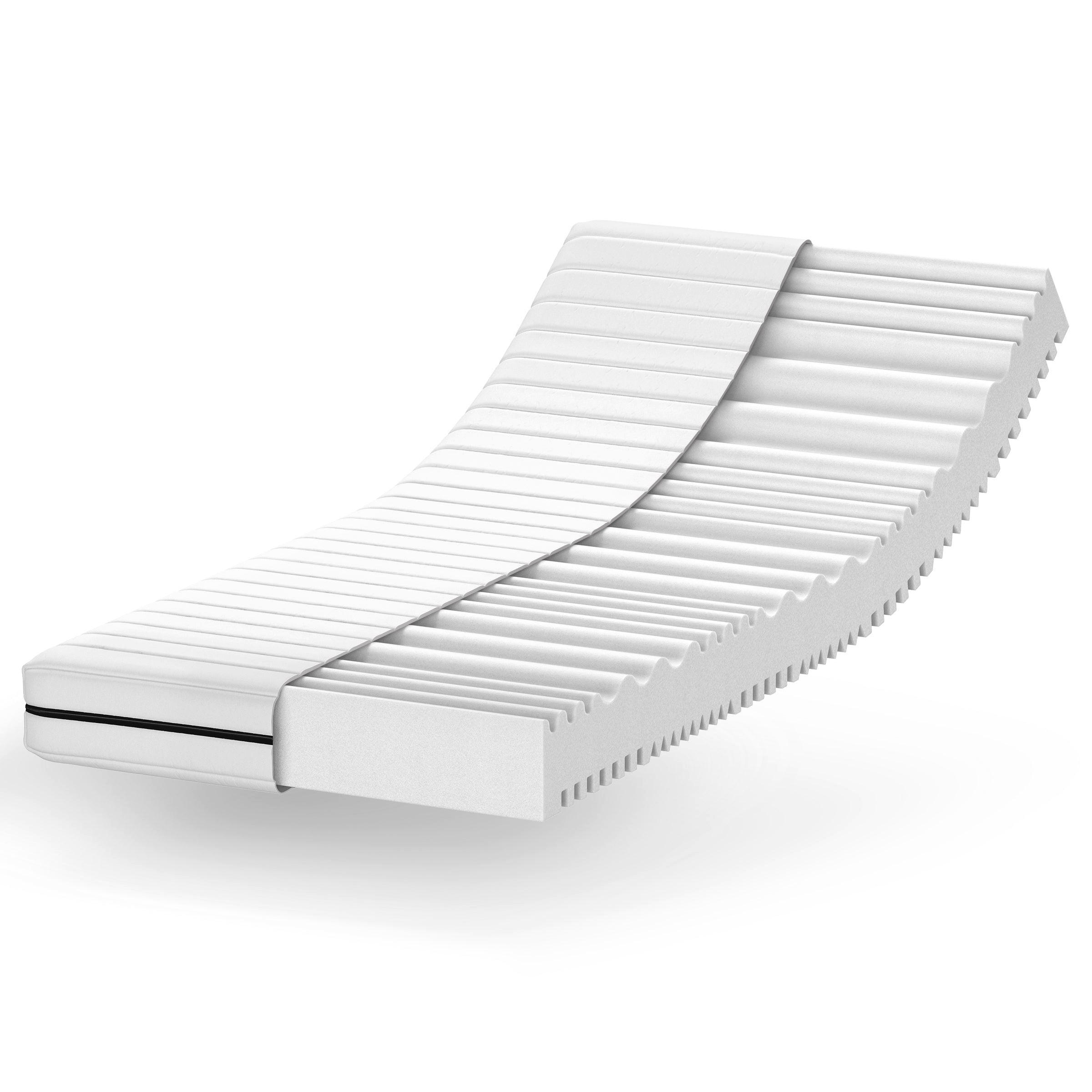 KALTSCHAUMMATRATZE 90x200 H2 H3 - hygienisch und allergikergeeignet - pflegeleichter Bezug - ideal für Gästezimmer oder Ferienwohnung - Höhe 15 cm - Weiß, Textil (90/200cm) - Mister Sandman