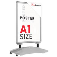 KUNDENSTOPPER A1 Waterbase - Aluminiumrahmen SILBER - Silberfarben, Metall (78/56/123cm) - ALLboards