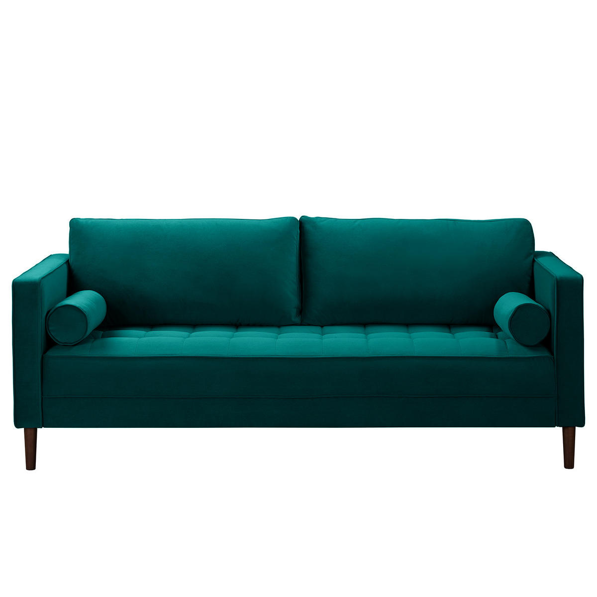 3-SITZER SOFA - Samt - Petrol, Textil (191/80/86cm) - home24