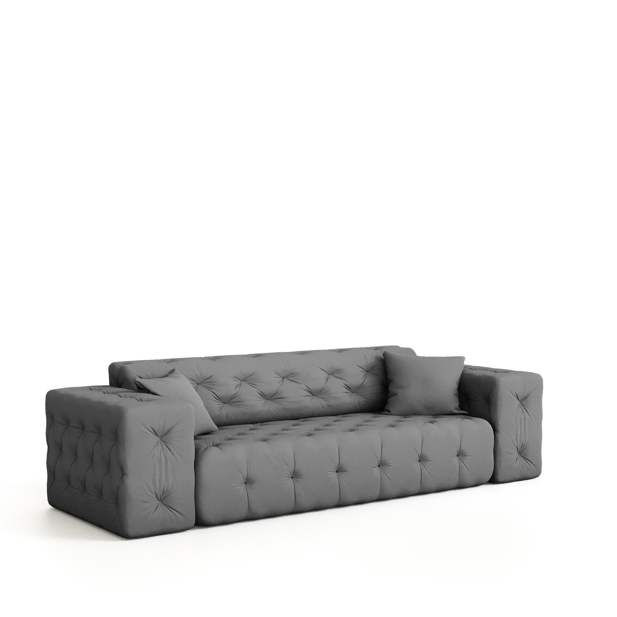 SOFA 3-sitzer Chantal - Grau, Holzwerkstoff/Textil (251/78/96cm) - Fun Möbel