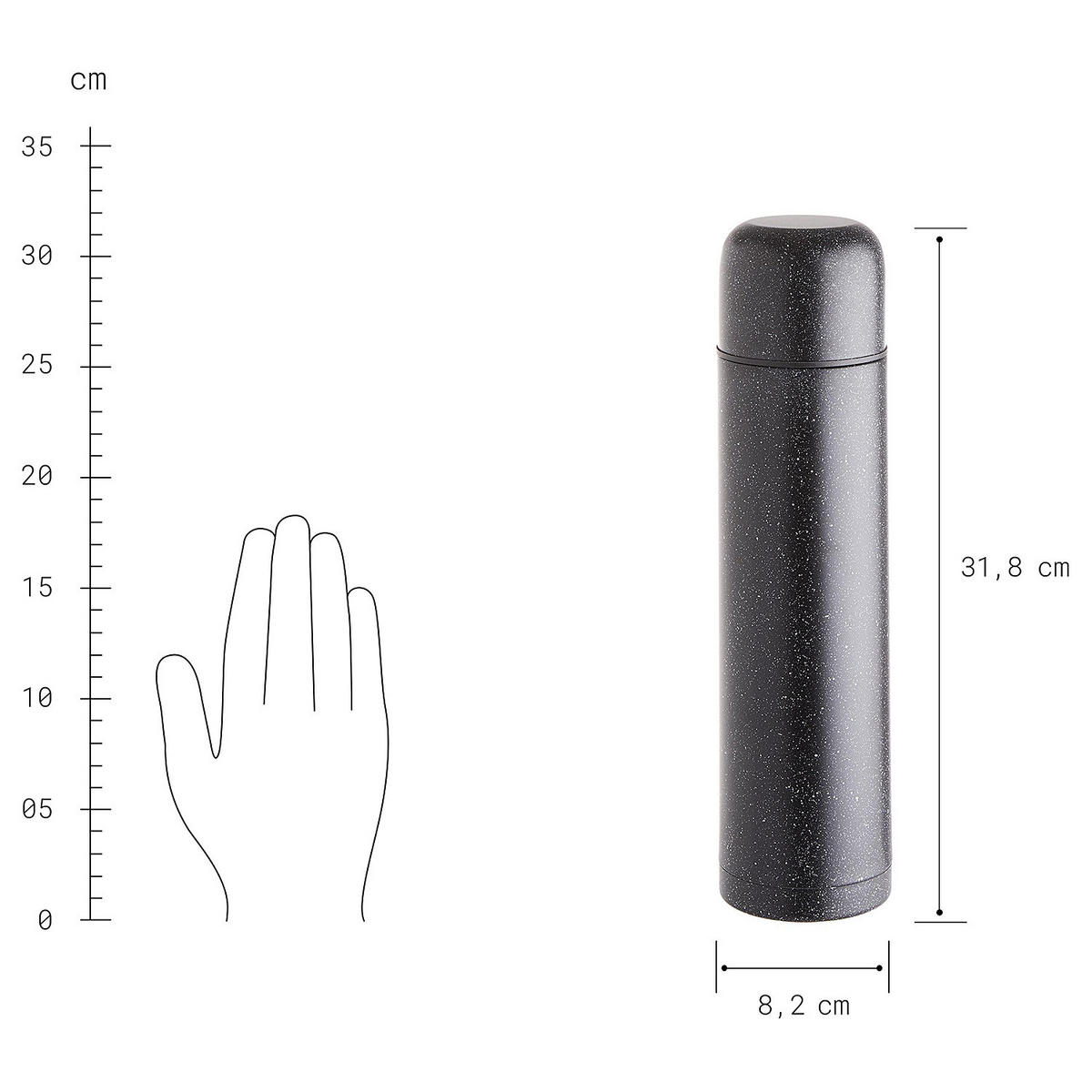 ISOLIERKANNE Barrie - Schwarz, Metall (1L) - Butlers