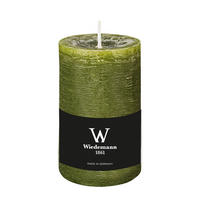 STUMPENKERZE Rustik Marble Style Olive 130 x Ø 68 mm, 1 Stück - Olivgrün, Paraffin (13cm) - Wiedemann Kerzen