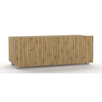 TV-LOWBOARD Kolder 100 cm Artisan Eiche mit geriffelten Fronten - Silberfarben/Eiche Artisan, Holzwerkstoff/Kunststoff (100/38/43cm) - Ravio