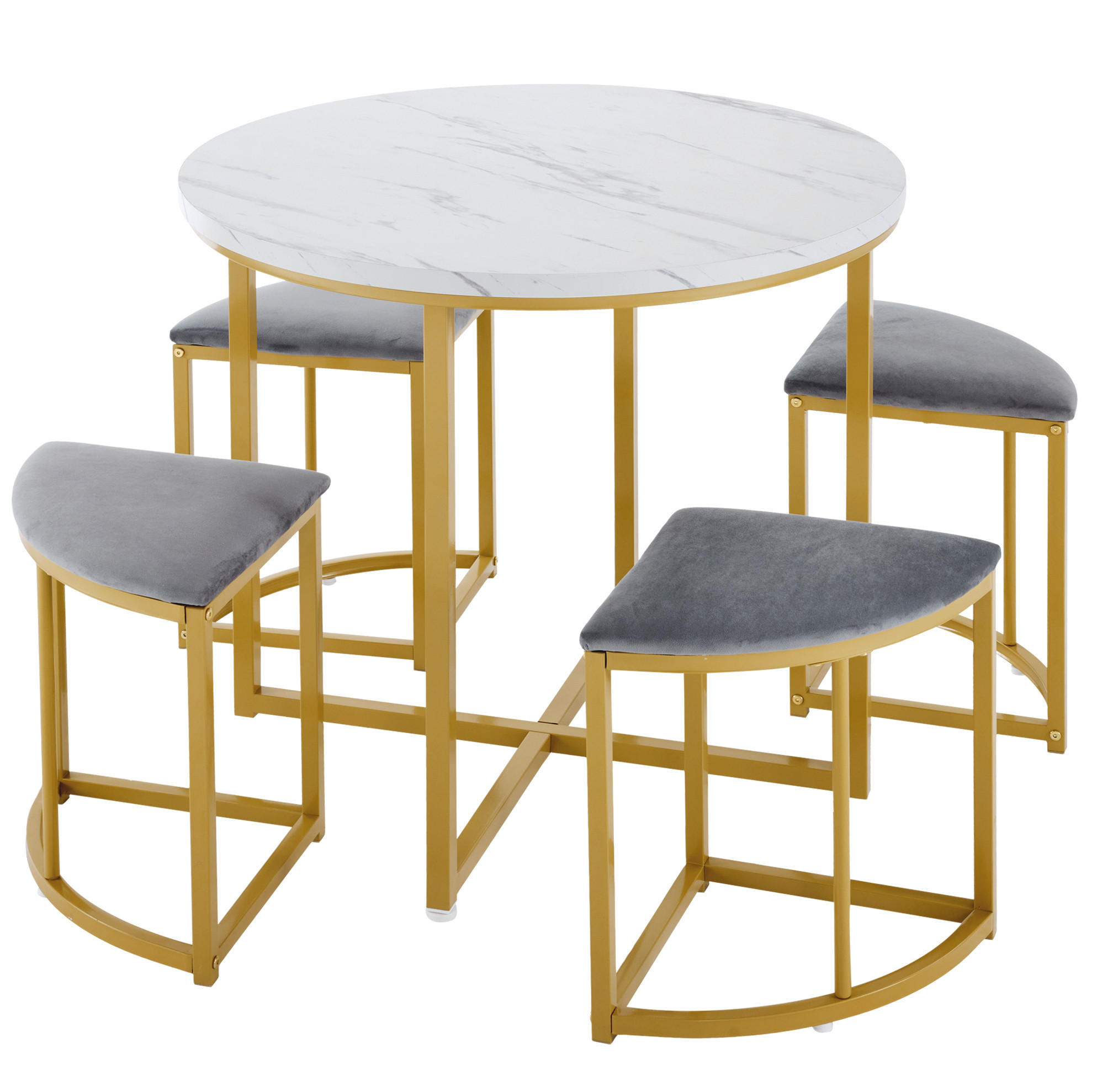 Meubliv Esszimmerset Mehrfarbig 80x75x80 cm