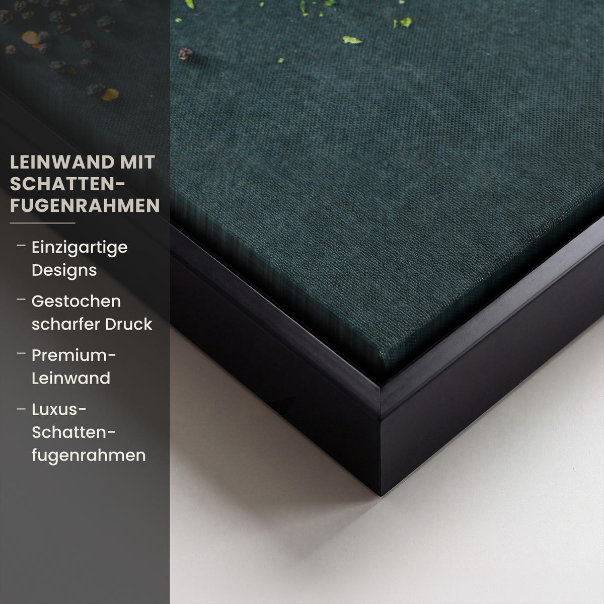 LEINWAND Bilder mit Rahmen - Kräuter - Gewürze - Löffel - 40x60 - Currygelb, Textil (40/60cm) - MuchoWow