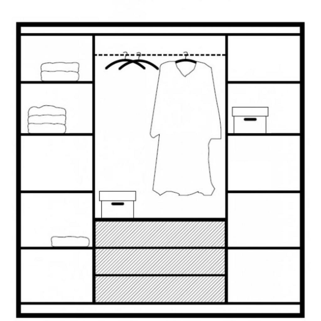 Thumbnail - Beautysofa Drehtürenschrank, Weiß, Holzwerkstoff, 3 Schubladen, 196x200x58 cm, Schlafzimmer, Kleiderschränke, Drehtürens...