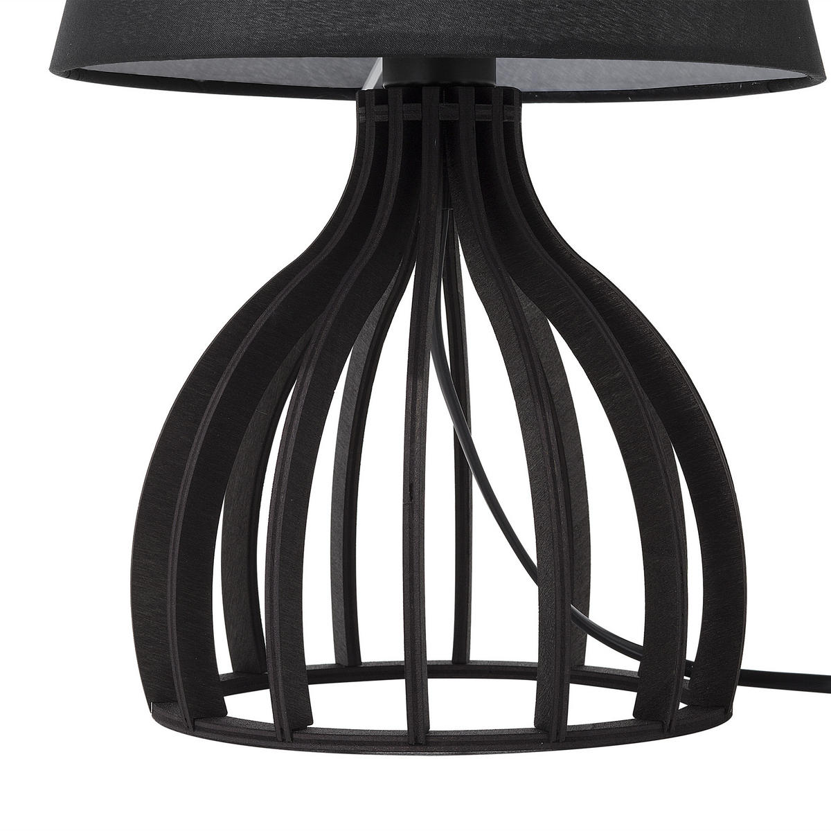 TISCHLEUCHTE Agueda 22/22/36 cm - Schwarz, Holzwerkstoff (22/22/36cm) - Beliani