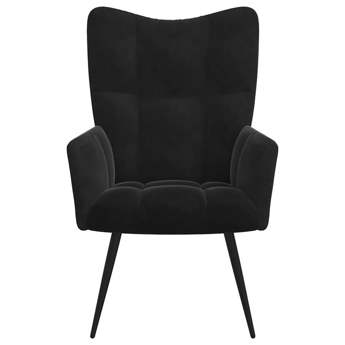 RELAXSTÜHLE Ansprechens sign 61/70/96.5 cm Schwarz Samt - Schwarz, Textil (70/96.5/61cm) - vidaXL