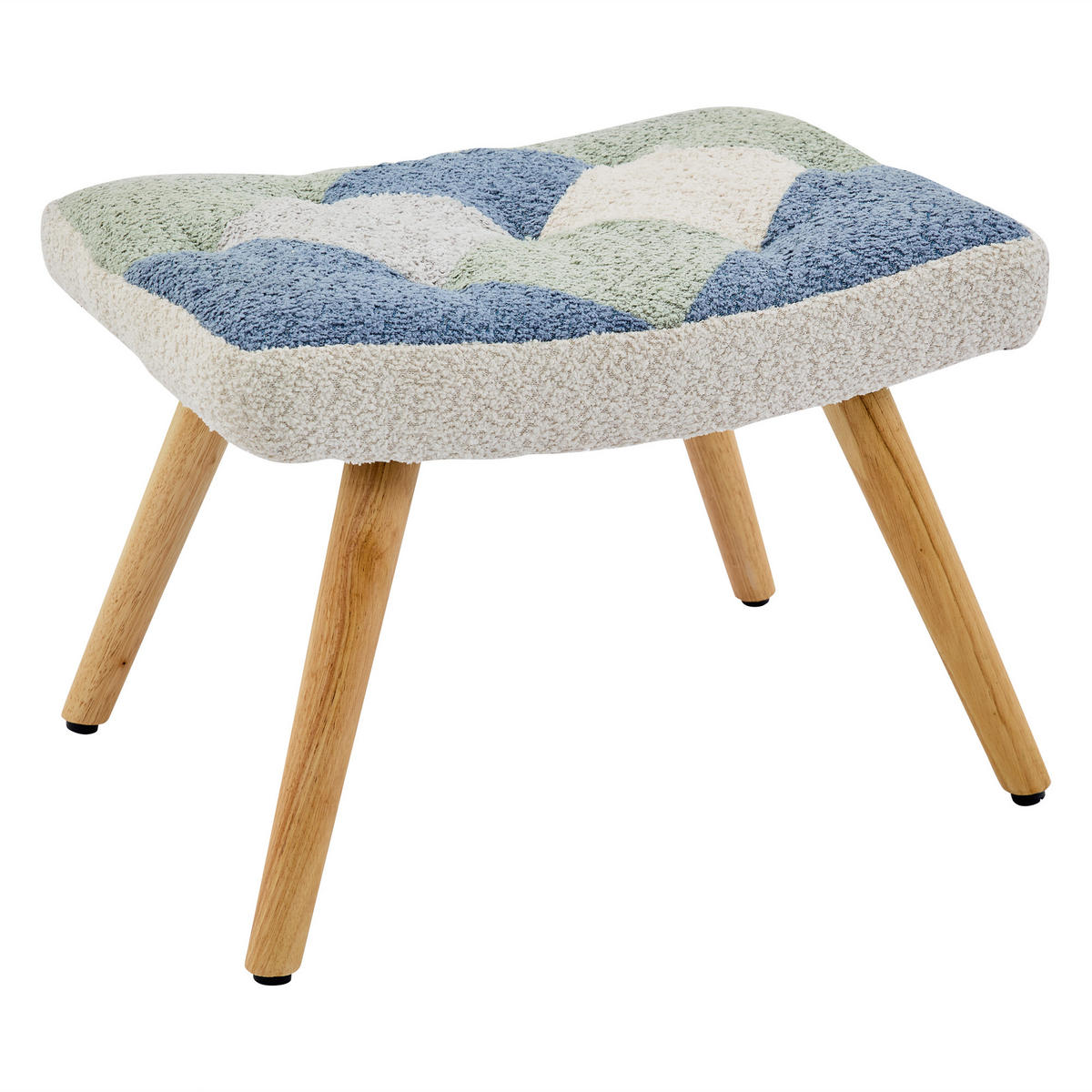 SCHAUKELESESSEL mit Hocker Stoff Patchwork gepolstert 110kg - Multicolor, Textil (122/91/68cm) - FLIEKS