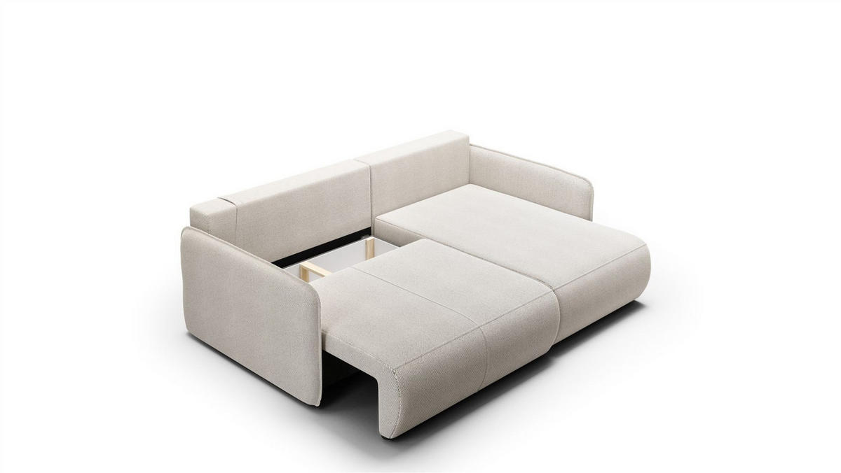ECKSOFA Calgary - Hellgrau, Holzwerkstoff/Textil (207/148cm) - Fun Möbel