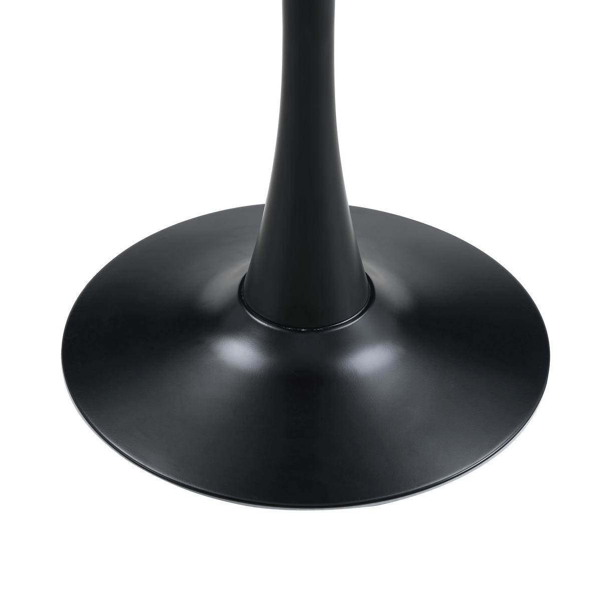 BEISTELLTISCH 60/60/72 cm walnussfarben/schwarz aus MDF und Metall mit runder Tischplatte - Schwarz, Holzwerkstoff (60/60/72cm) - OKWISH