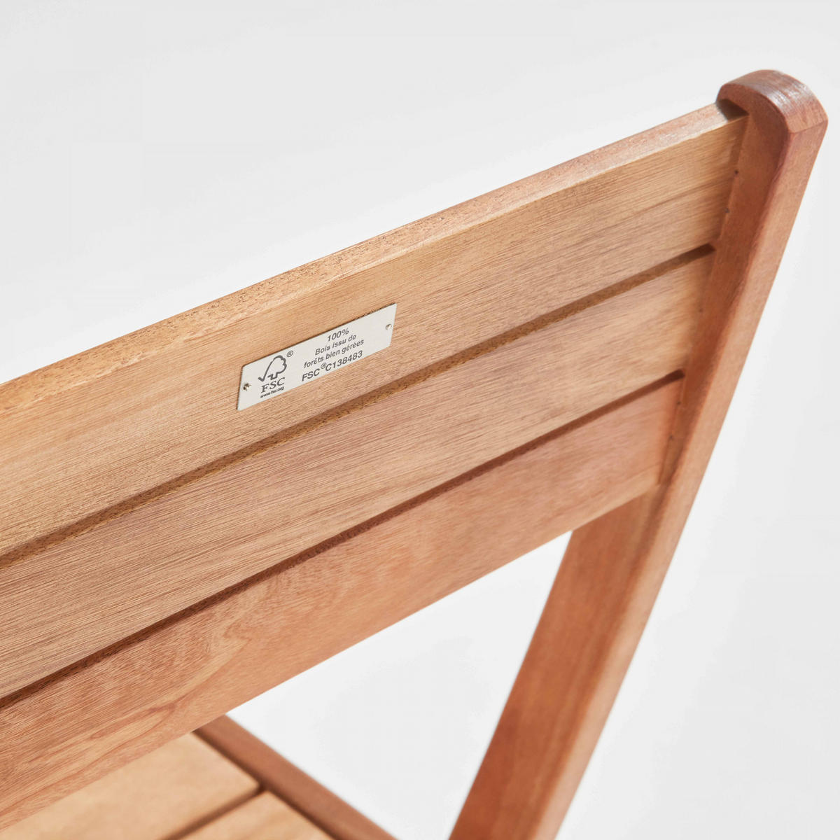 GARTENSTUHL 2-tlg., Holzfarbe - Eichefarben, Holz (53/87/42cm) - Oviala