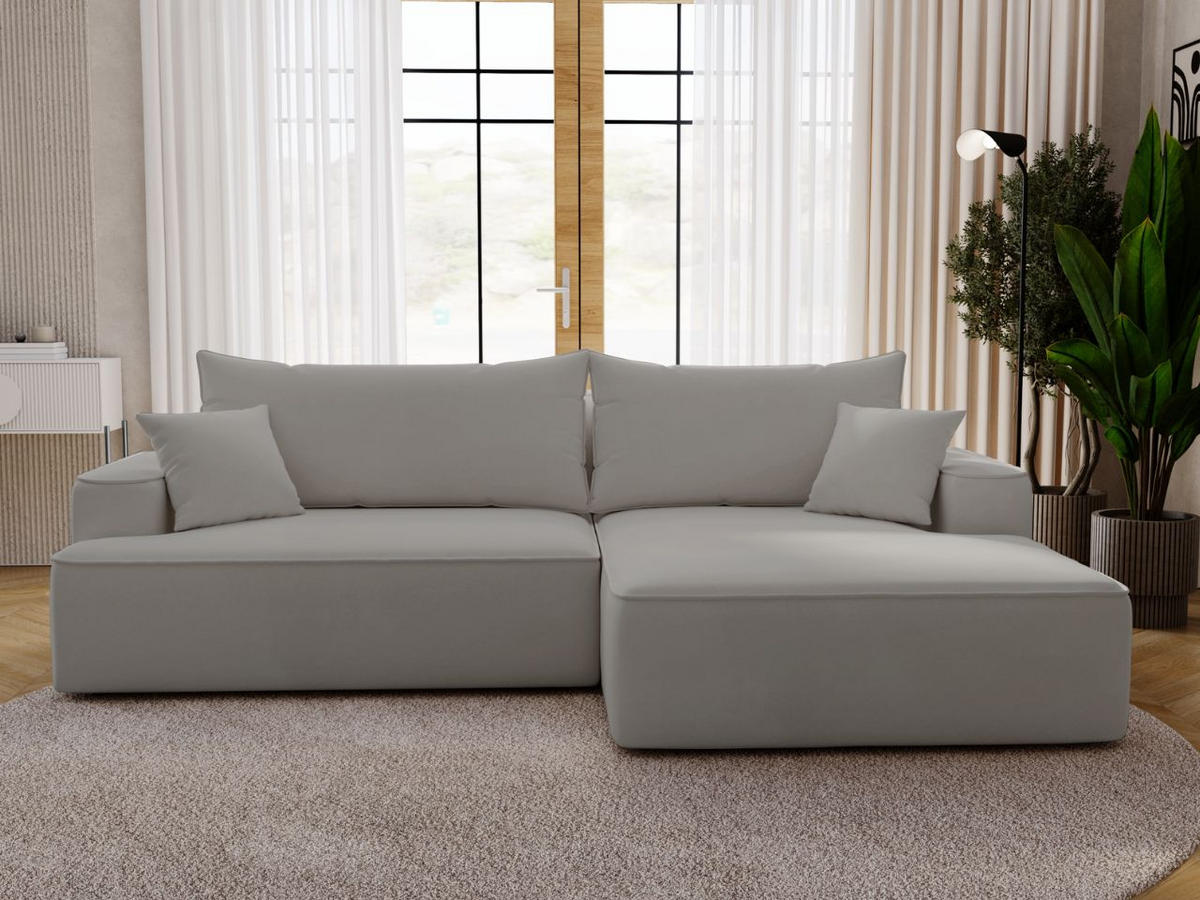 ECKSOFA California Hellgrau Rechts - Hellgrau, Holz/Textil (270/165cm) - Graingold