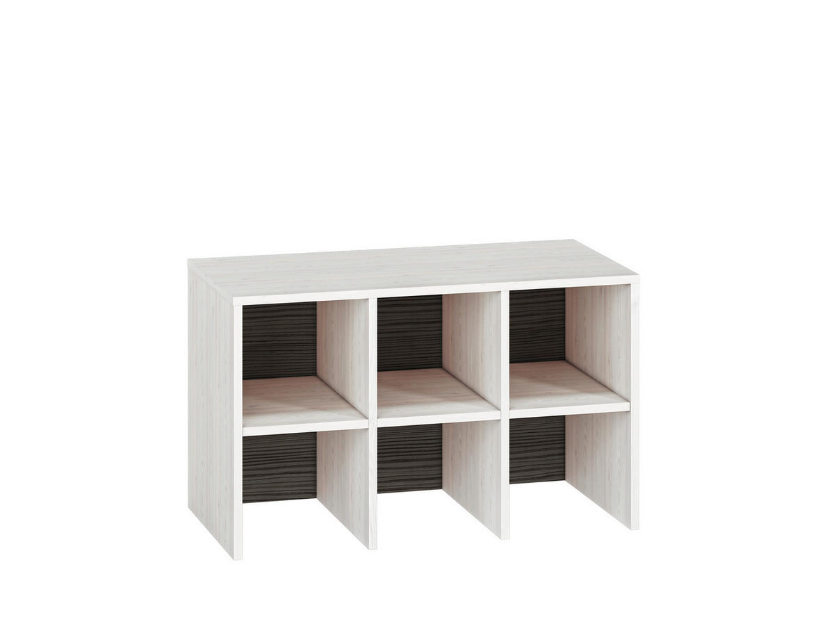 SITZBANK Blanco Pinie weiß / grau 80 / 42 / 50cm - Weiß, Holz/Holzwerkstoff (80/50/42cm) - Feldmann-Wohnen