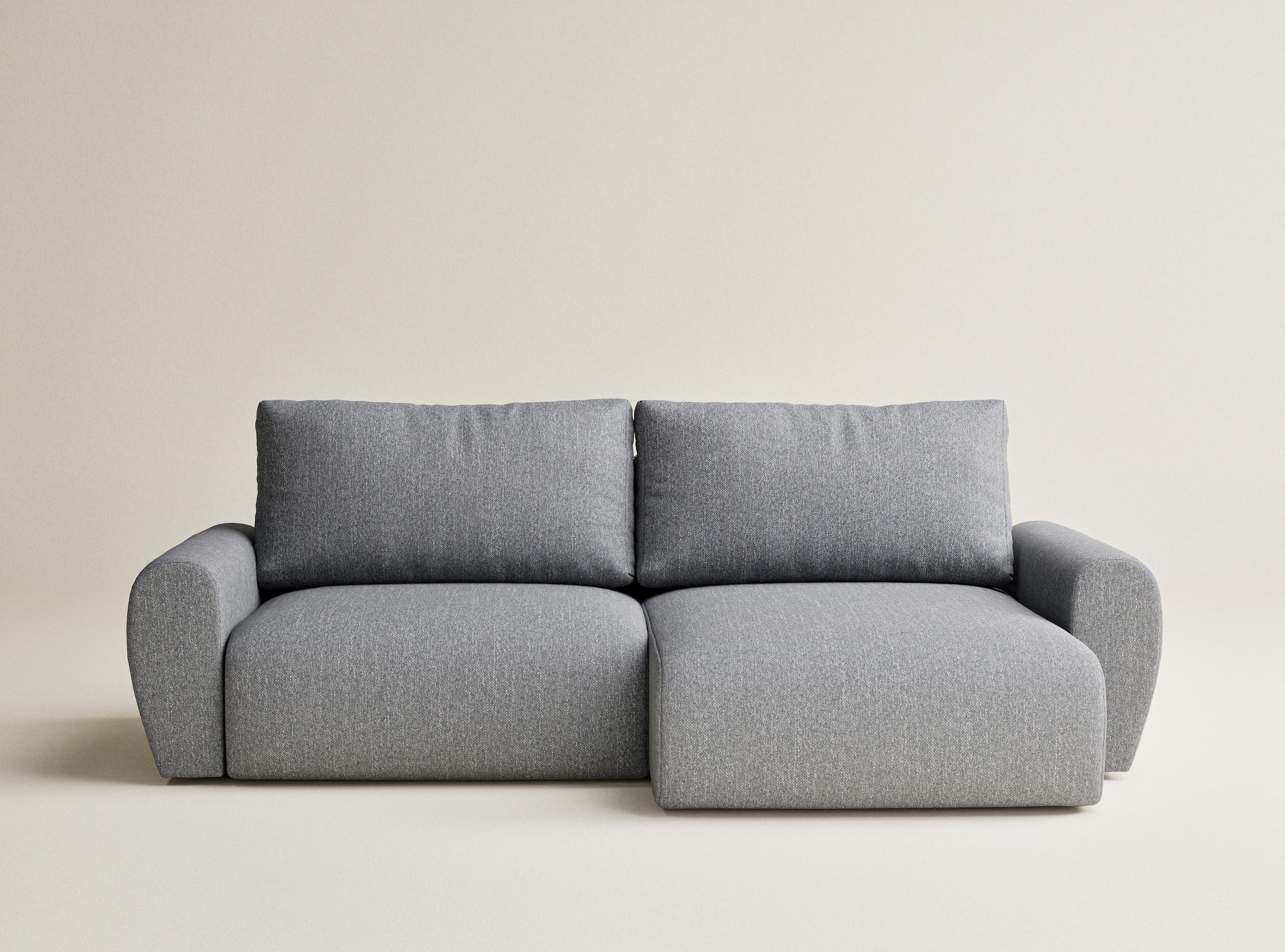 ECKSOFA MIT SCHLAFFUNKTION Numba Grau Webstoff - Schwarz/Grau, Holz/Holzwerkstoff (253/153cm) - Maison de Reve