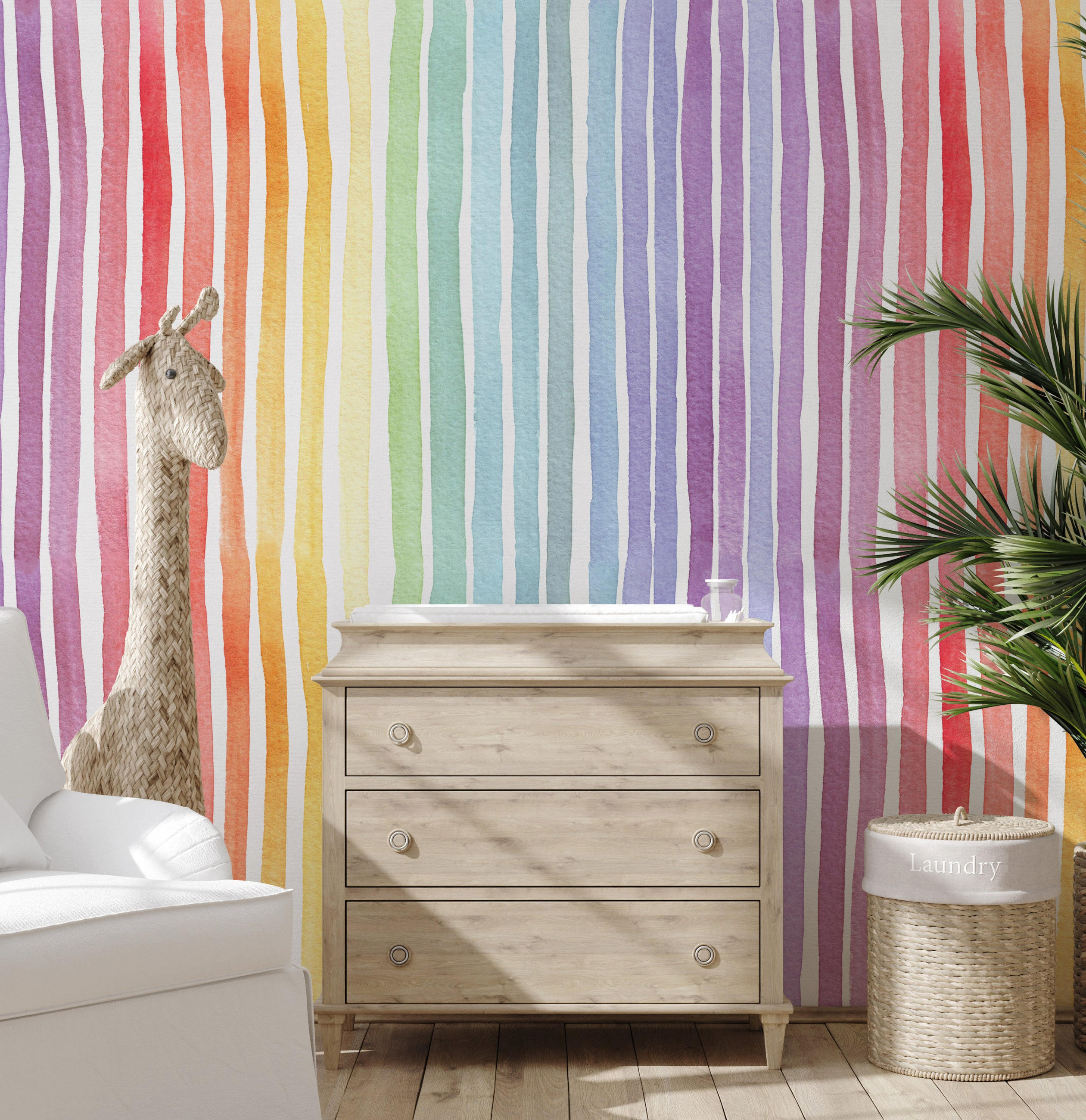 TAPETE Regenbogen aus echtem Papier, 200x280cm, 8 Bögen - Multicolor, Papier (200/280cm) - WALLPAPERS4BEGINNERS