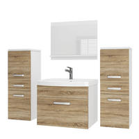 BADMÖBEL Badezimmer SET PRI M4, Sonoma Eiche Matt, 120 cm - Sonoma Eiche, Holz (38.7/113.5/120cm) - B BELINI GROUP