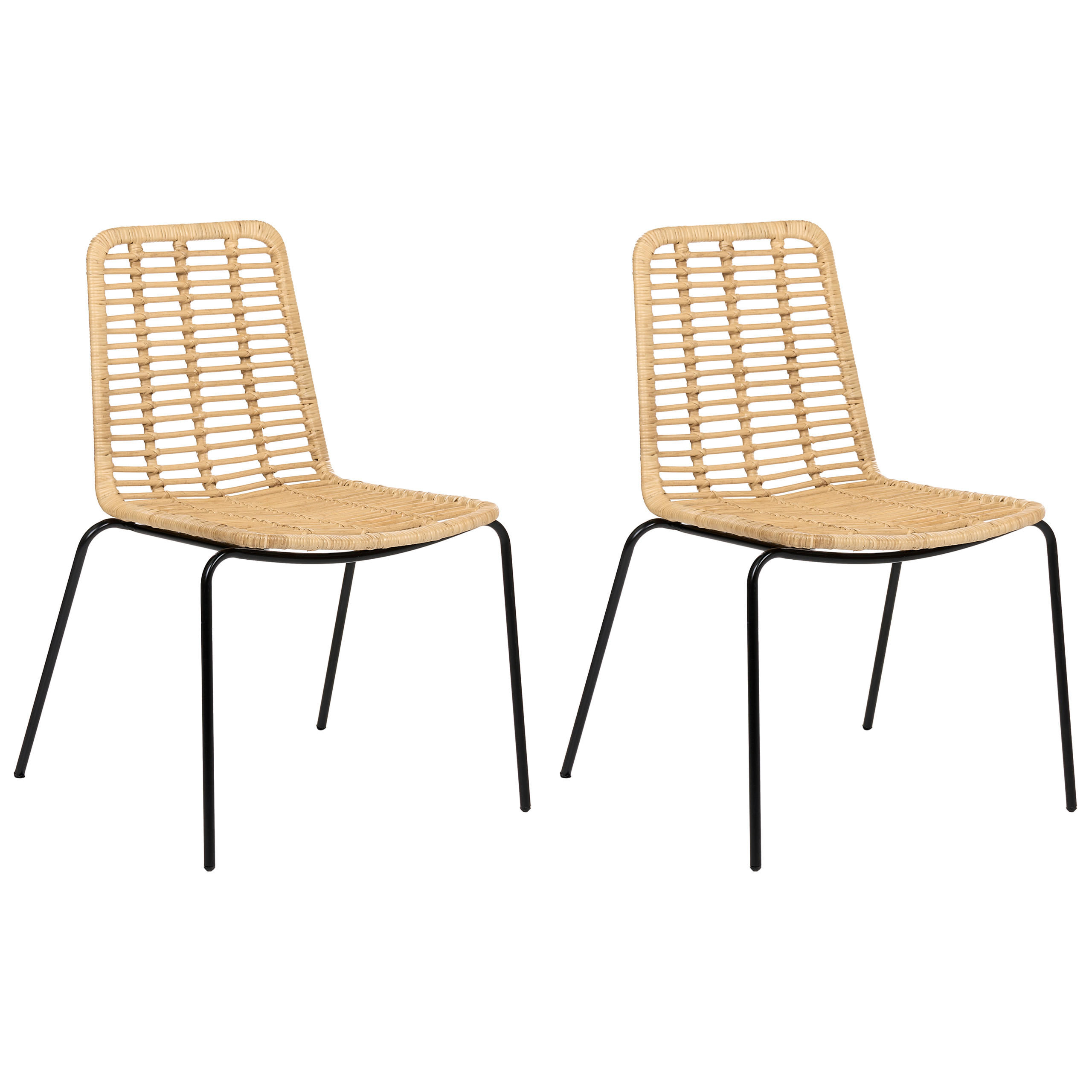 SCAUN DE BUCĂTĂRIE set de 2 ratan culoare naturală Taos