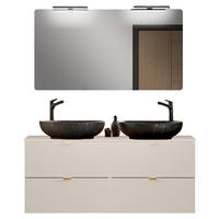 BADMÖBEL-SET 2-TLG. Durango-56 - Beige, Holzwerkstoff (121/200/47cm) - Lomado