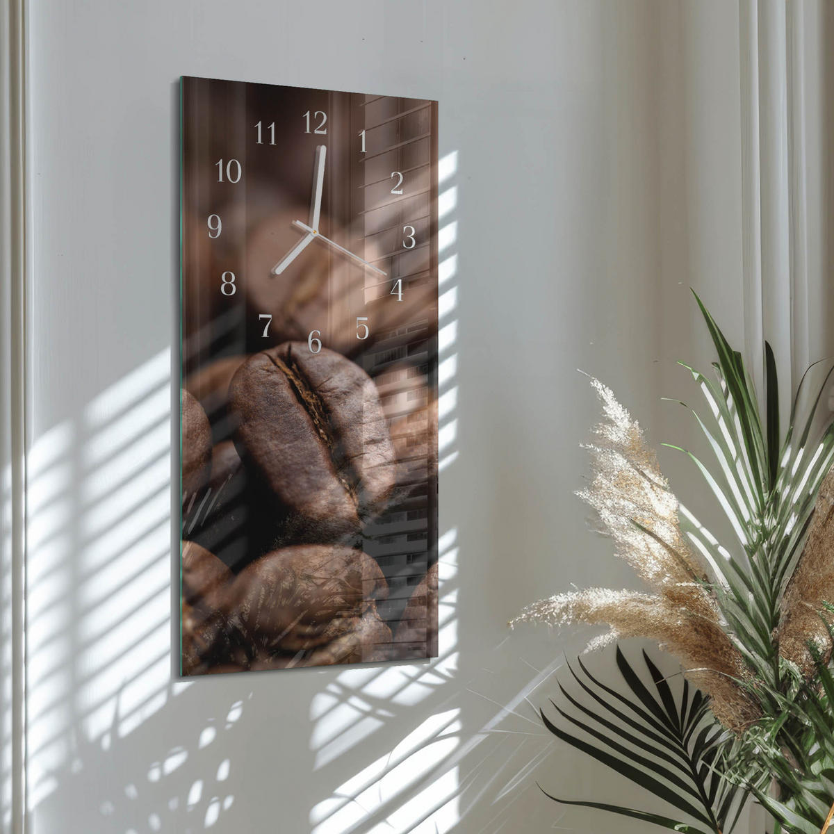 WANDUHR 30x60 cm - Nacht des Horizonts - Braun, Glas (30/60/0.4cm) - TULUP