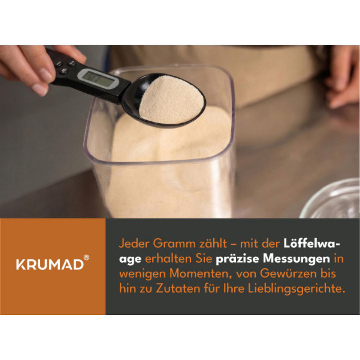 DIGITALE LÖFFELWAAGE Waage Küche - Schwarz, Kunststoff - KRUMAD