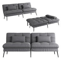 SCHLAFSOFA 3-Sitzer mit Bettfunktion und Stoffbezug, Grau - Grau, Textil (174/42/102cm) - Kaket