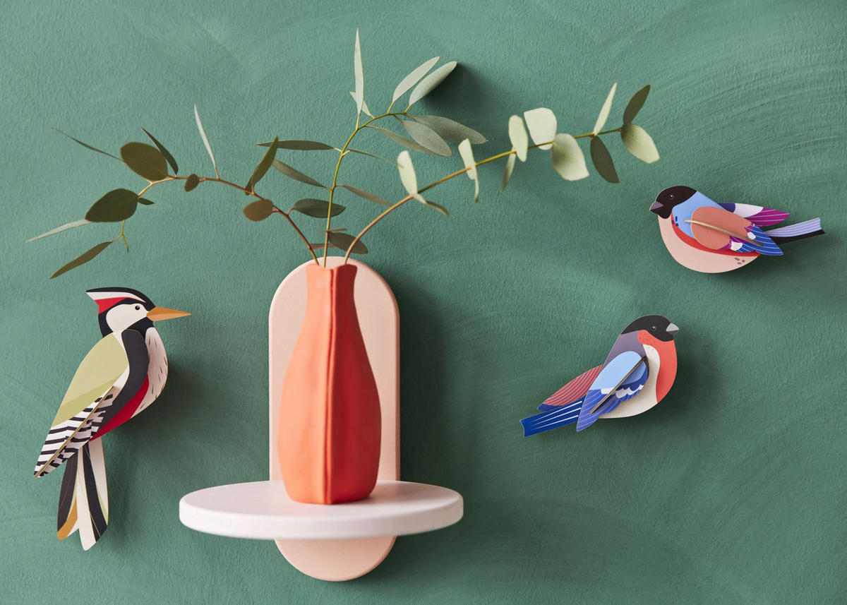 WANDDEKO Specht 5.5/8 cm - Multicolor, Wellpappe (5.5/8/21cm) - Studio Roof