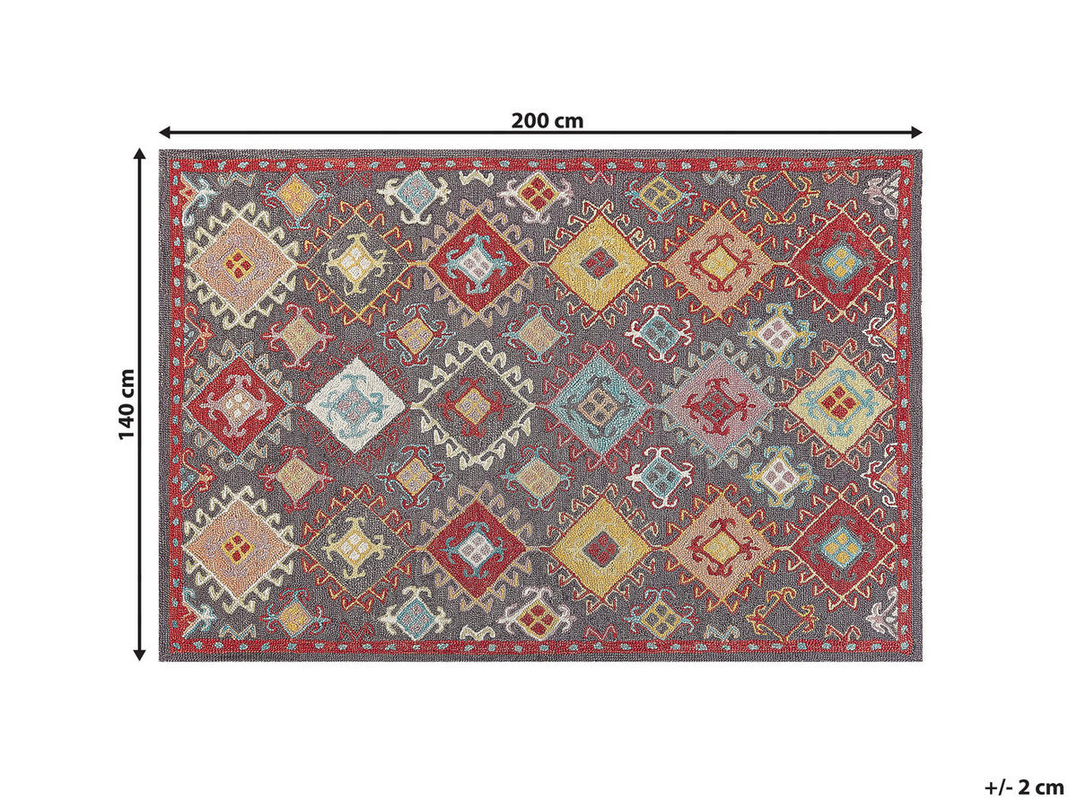 VINTAGE-TEPPICH Finike 200/140 cm - Multicolor, Textil (140/200cm) - Beliani