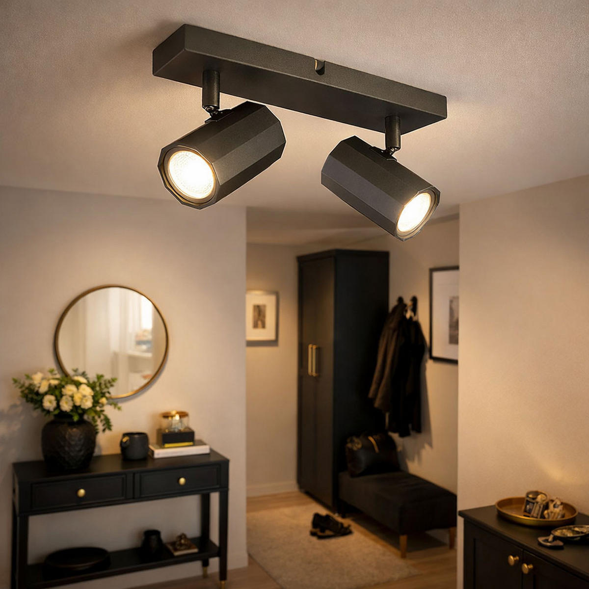 DECKENLEUCHTE Metall anthrazit JAMES - Anthrazit, Metall (26/6/14.5cm) - Globo Lighting