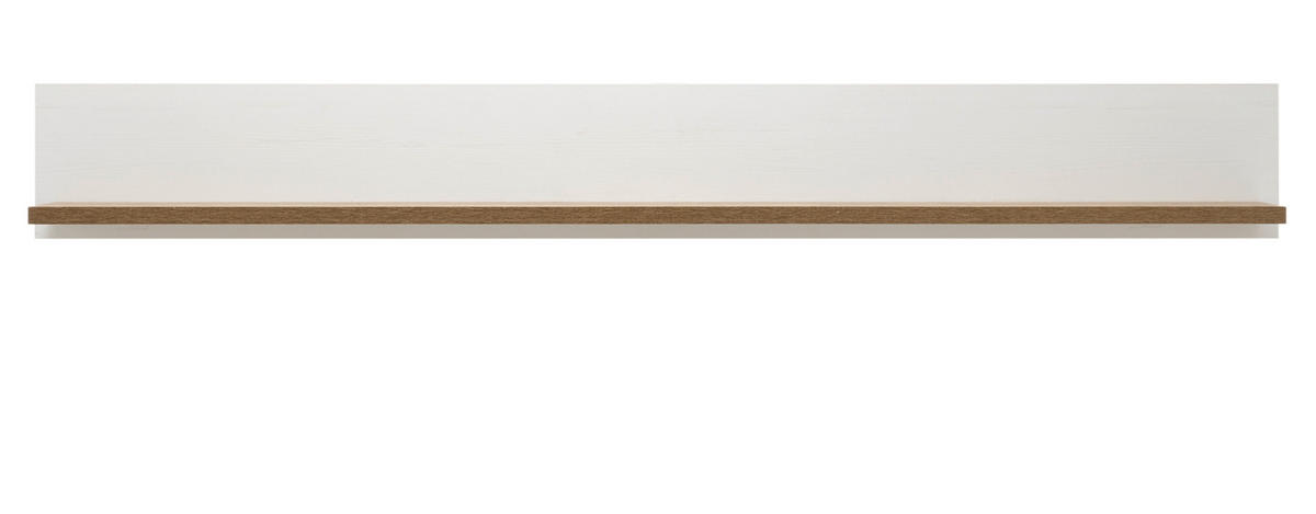 WANDBOARD weiß Pinie, Eiche hell Landhaus, Wandregal 160 cm - Eichefarben/Weiß, Holzwerkstoff (160/20/20cm) - Furn.Design