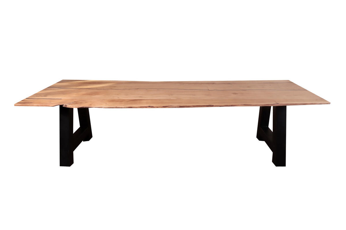 ESSTISCH POLLY - Beige/Schwarz, Holz/Metall (100/260/77cm) - SAM