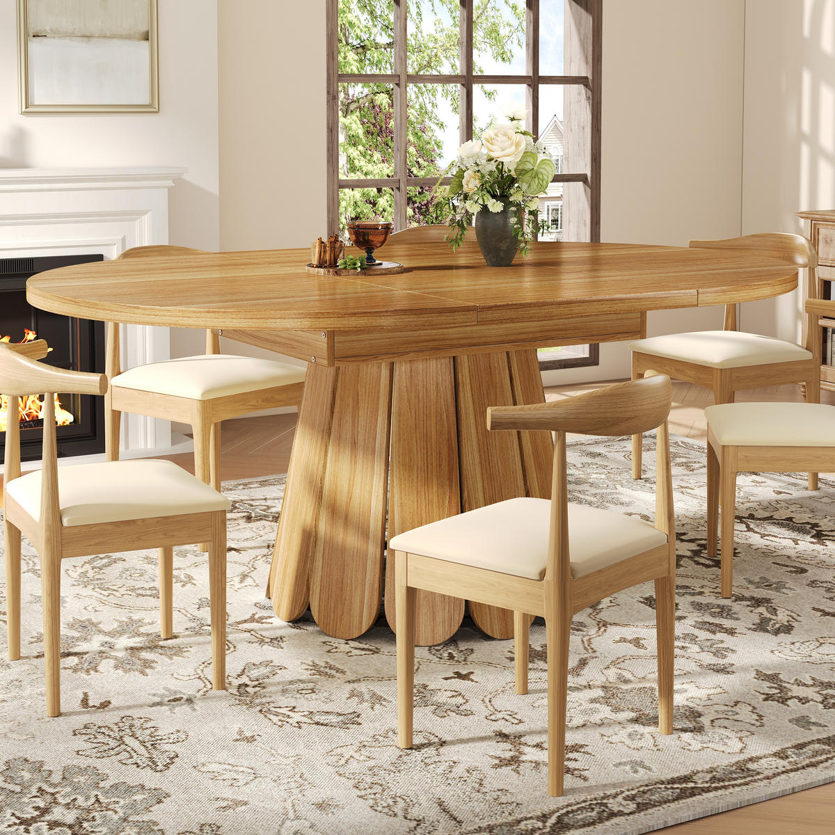AUSZIEHTISCH 118/76,8 cm in Braun – rund, zu oval ausziehbar - Braun, Holzwerkstoff (118/118/76cm) - BEAOK