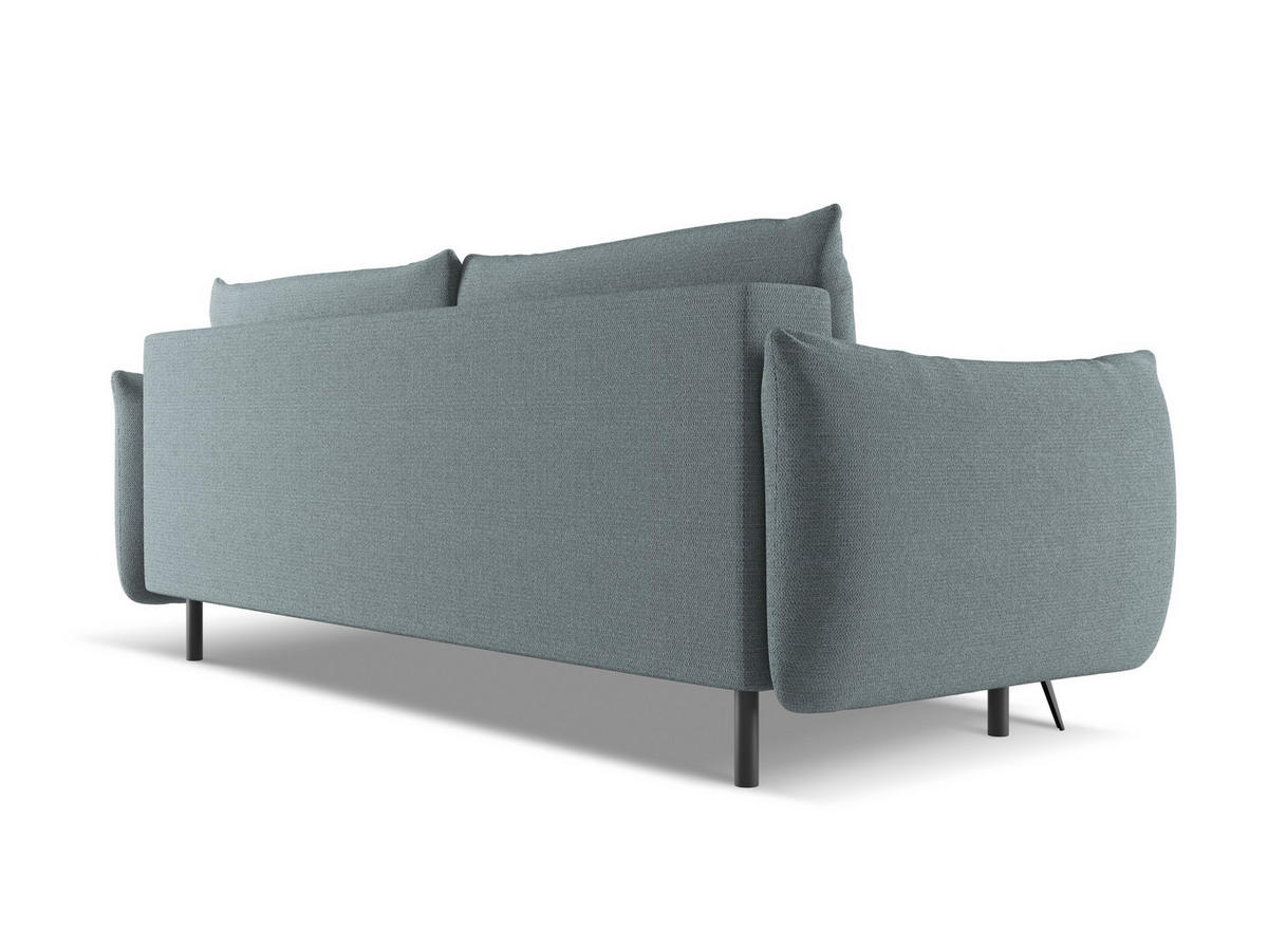 3-SITZER SOFA mit Schlaffunktion Chenille Stoff Blau - Blau/Blaugrau, Textil/Metall (230/86/105cm) - Makamii