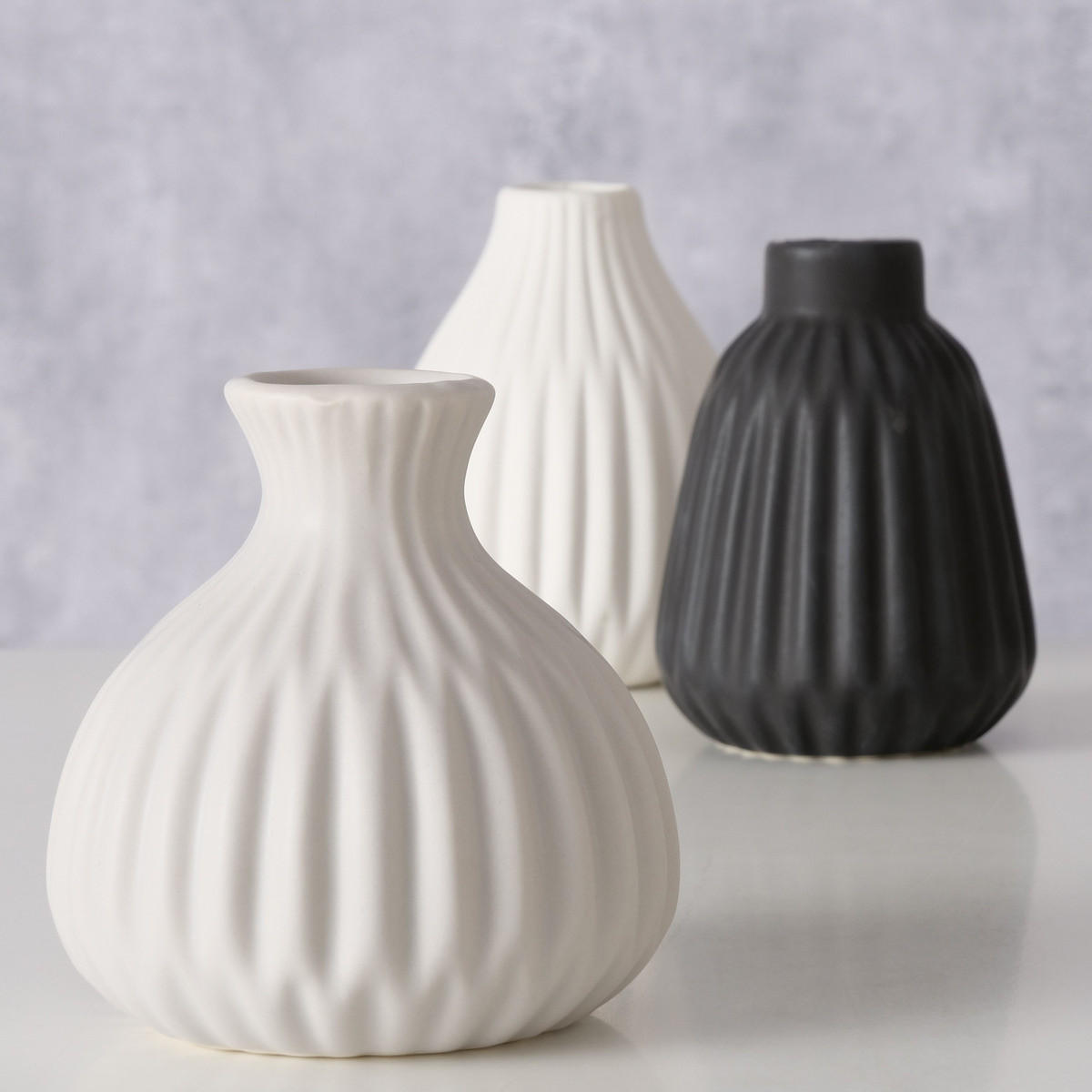 VASEN Keramik Matt Esko 3er-Set - Multicolor, Keramik (11cm) - Boltze Home