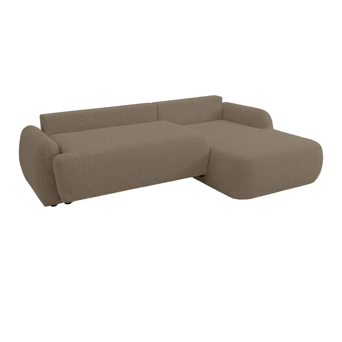 ECKSOFA MUNDUK II mit Schlaffunktion, Taupe - Taupe, Textil (260/184cm) - Fedve