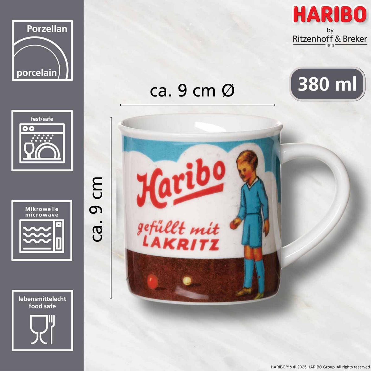 BECHER RETRO Haribo bunt 380 ml 6er Set - Multicolor, Keramik (380L) - Ritzenhoff Breker