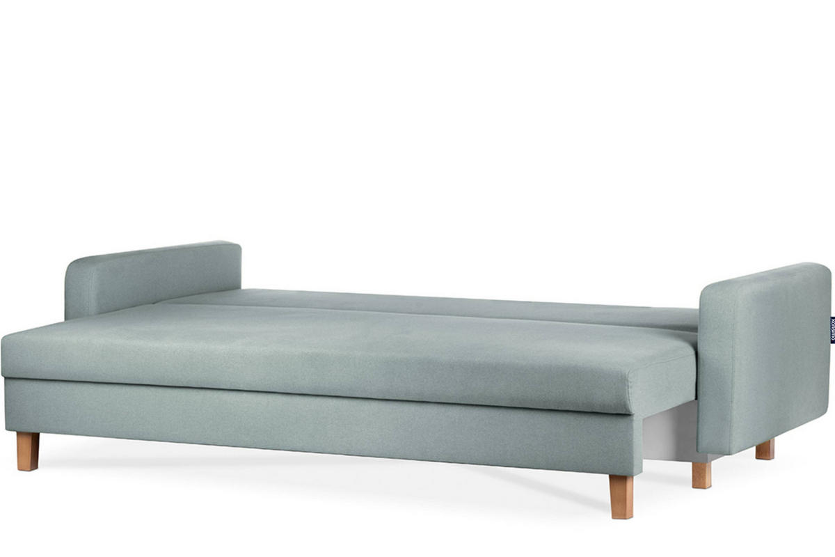 3-SITZER-SCHLAFSOFA ERISO mit weiche Sitzfläche und hohe Rückenlehne, Strukturstoff, mint - Braun/Mintgrün, Textil (220/80/100cm) - KONSIMO®